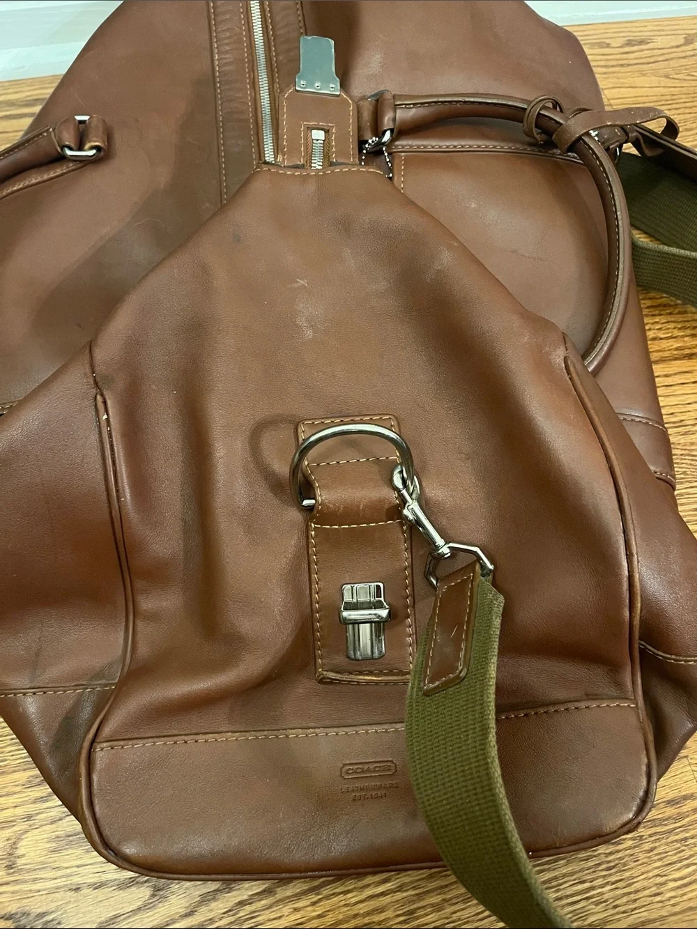 Vintage Authenticated Coach Leather Cabin Bag Duffle Weekender – British Tan